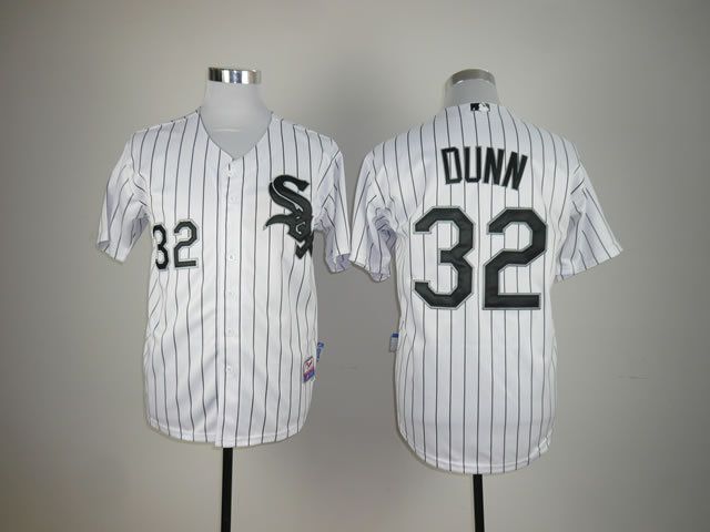 Men Chicago White Sox 32 Dunn White MLB Jerseys